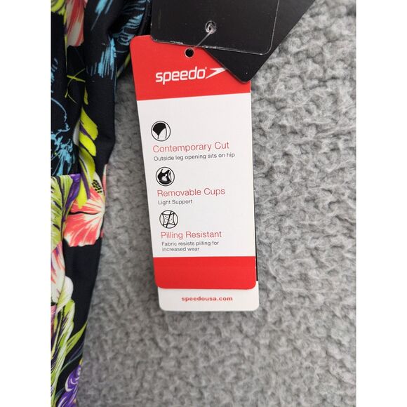 *NEW* Speedo Women's Swimsuit One Piece V-Neck Halter Contemporary Cut sz 8 - Picture 7 of 9